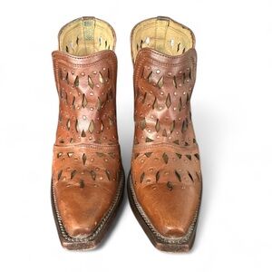 Ariat Boots Womens Brown Leather Cutout Country Western Ankle Cowgirl 10031500